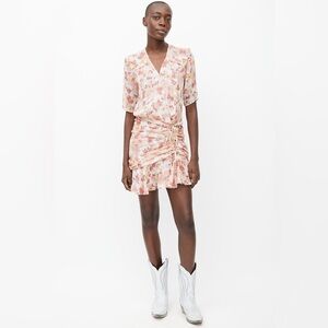 NWOT VERONICA BEARD 100% Silk Dakota Floral Ruched Dress, Size 12